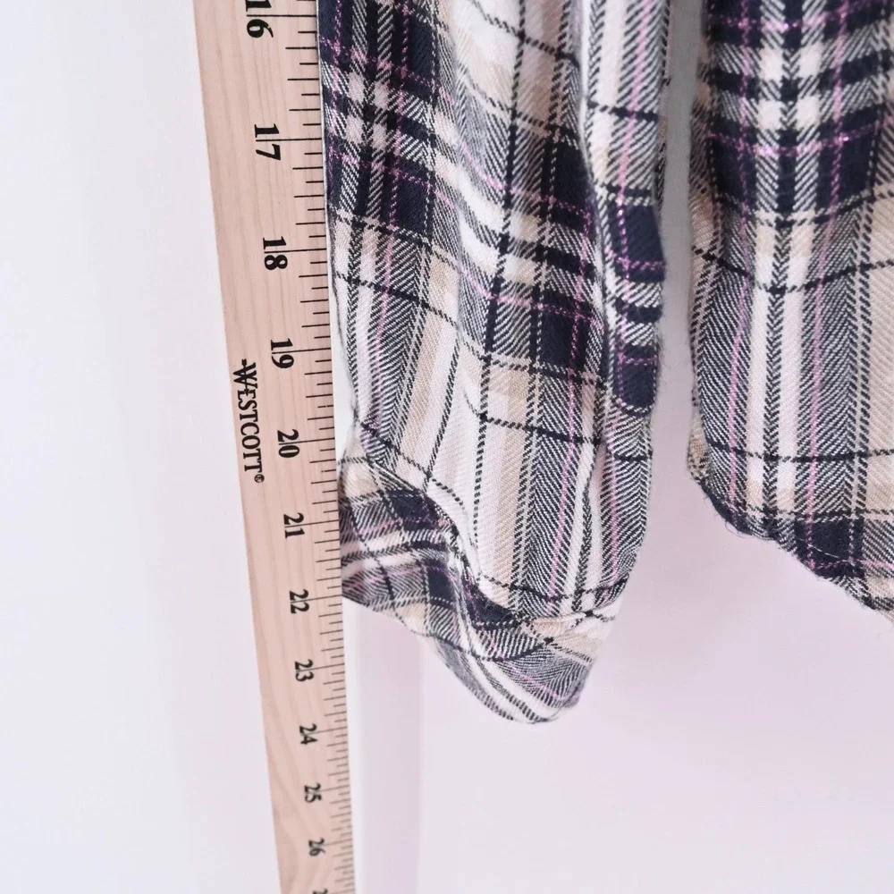 RAILS‎ Hunter Top Womens Size S Button Blouse Stone Navy Fucshia Plaid Western - Picture 4 of 12